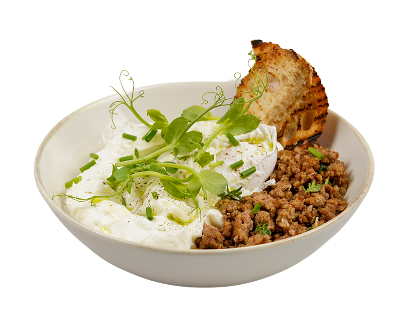 Poached Eggs with Ground Beef